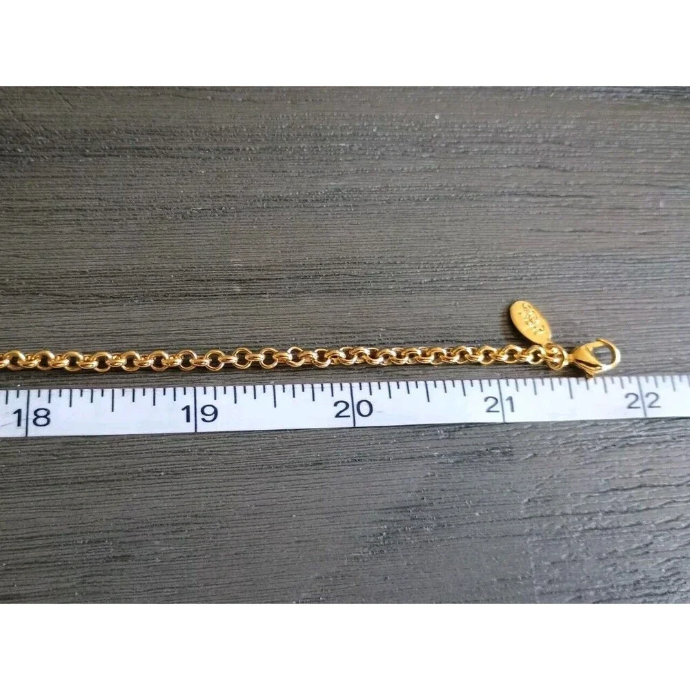 Joan Rivers Gold Tone Snap Rhinestone Flower Necklace Vintage - Picture 6 of 6